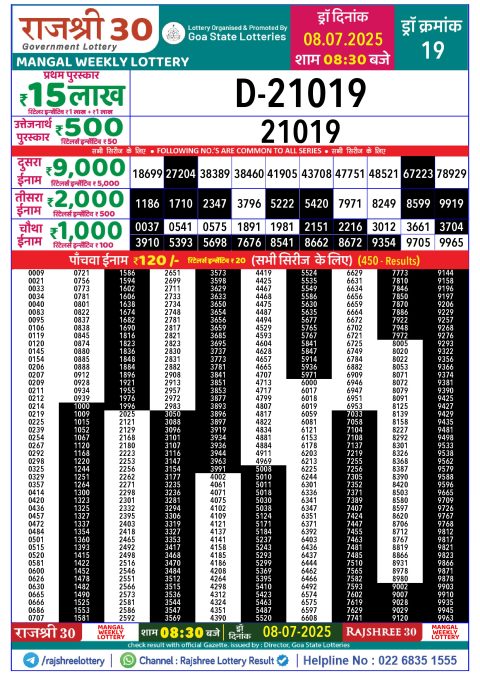 Everest Result Today Dear Lottery Chart