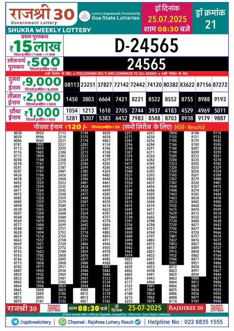 Everest Result Today Dear Lottery Chart