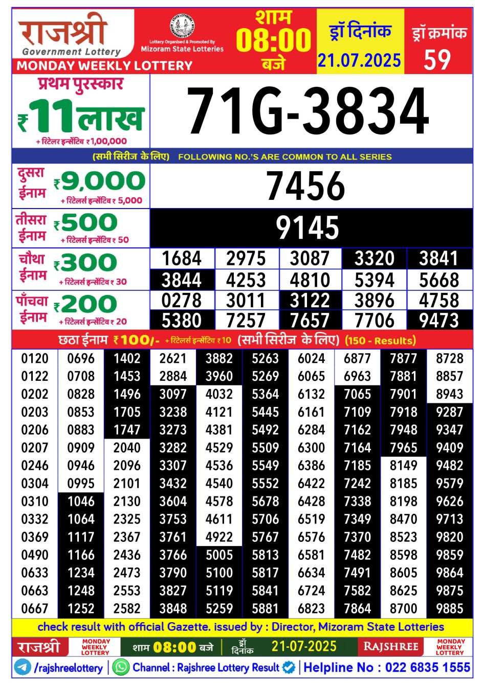 Everest Result Today Dear Lottery Chart