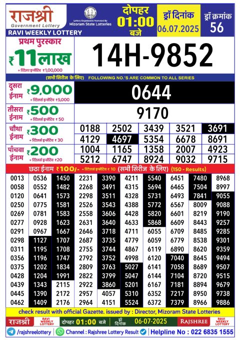 Everest Result Today Dear Lottery Chart