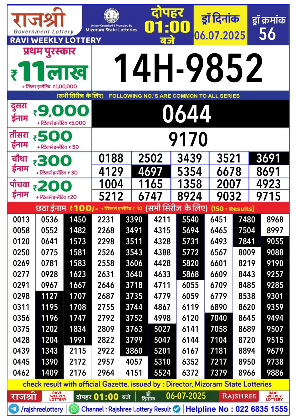 Everest Result Today Dear Lottery Chart