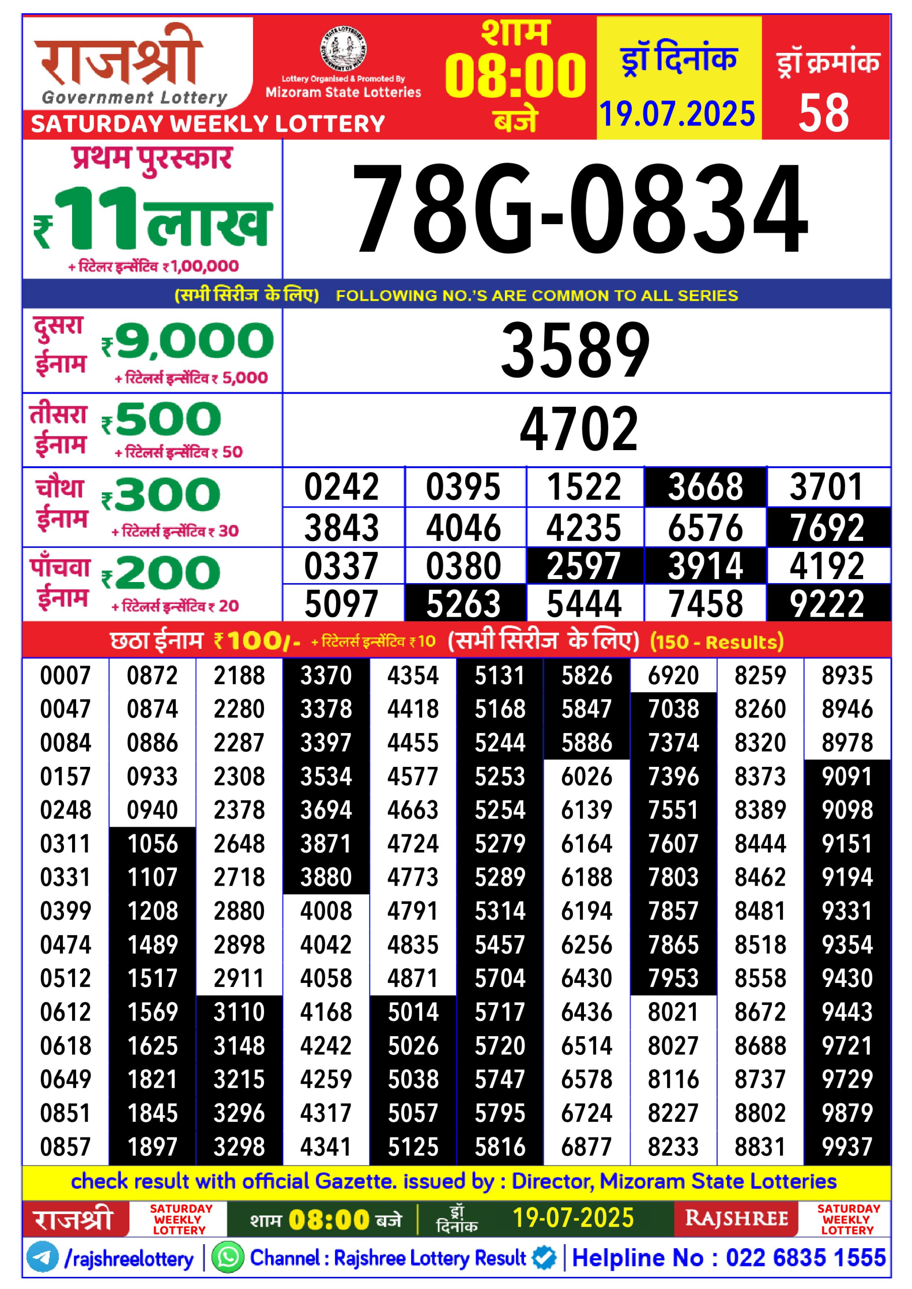 Everest Result Today Dear Lottery Chart