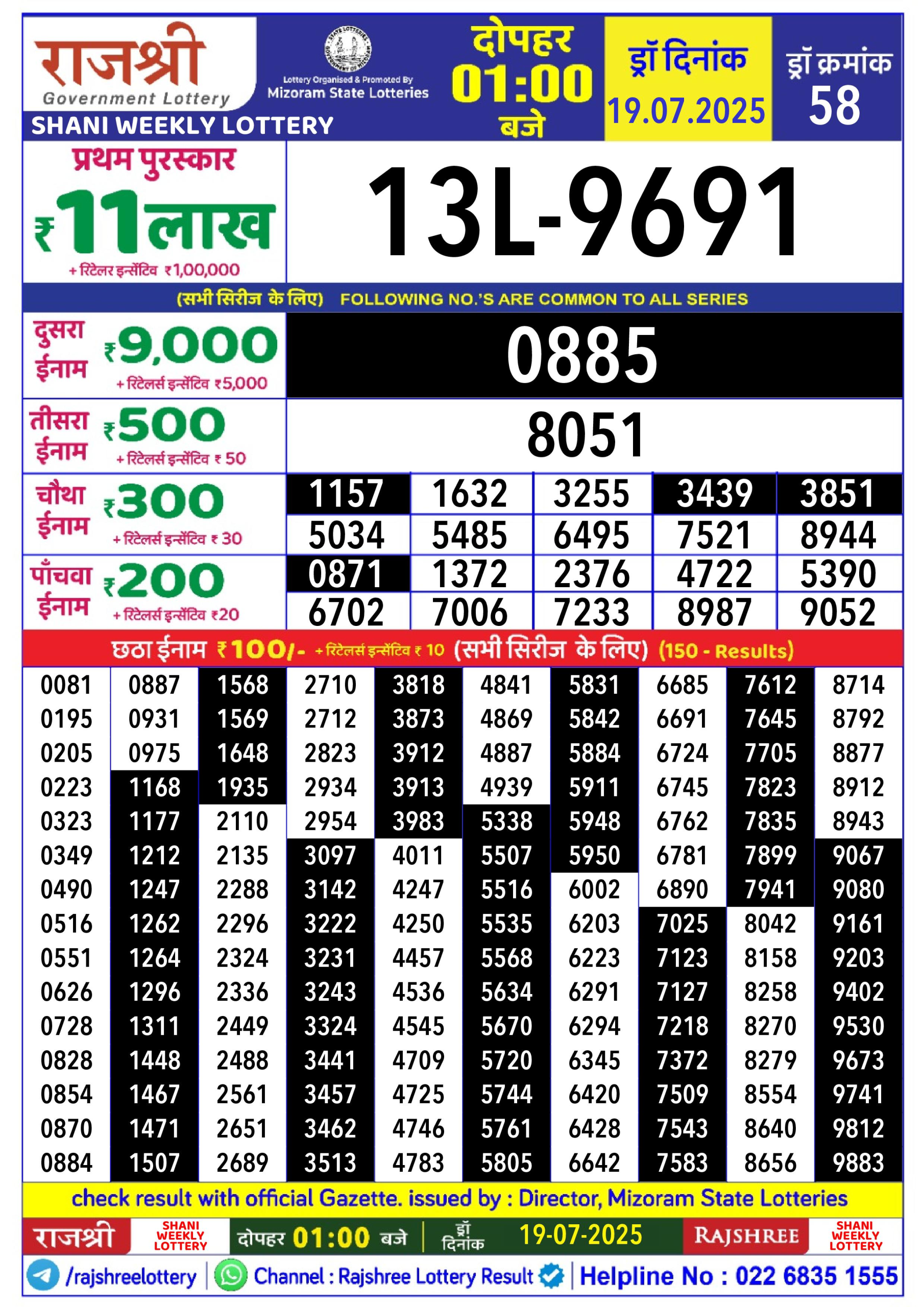 Everest Result Today Dear Lottery Chart