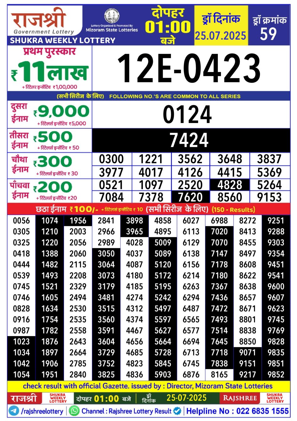 Everest Result Today Dear Lottery Chart