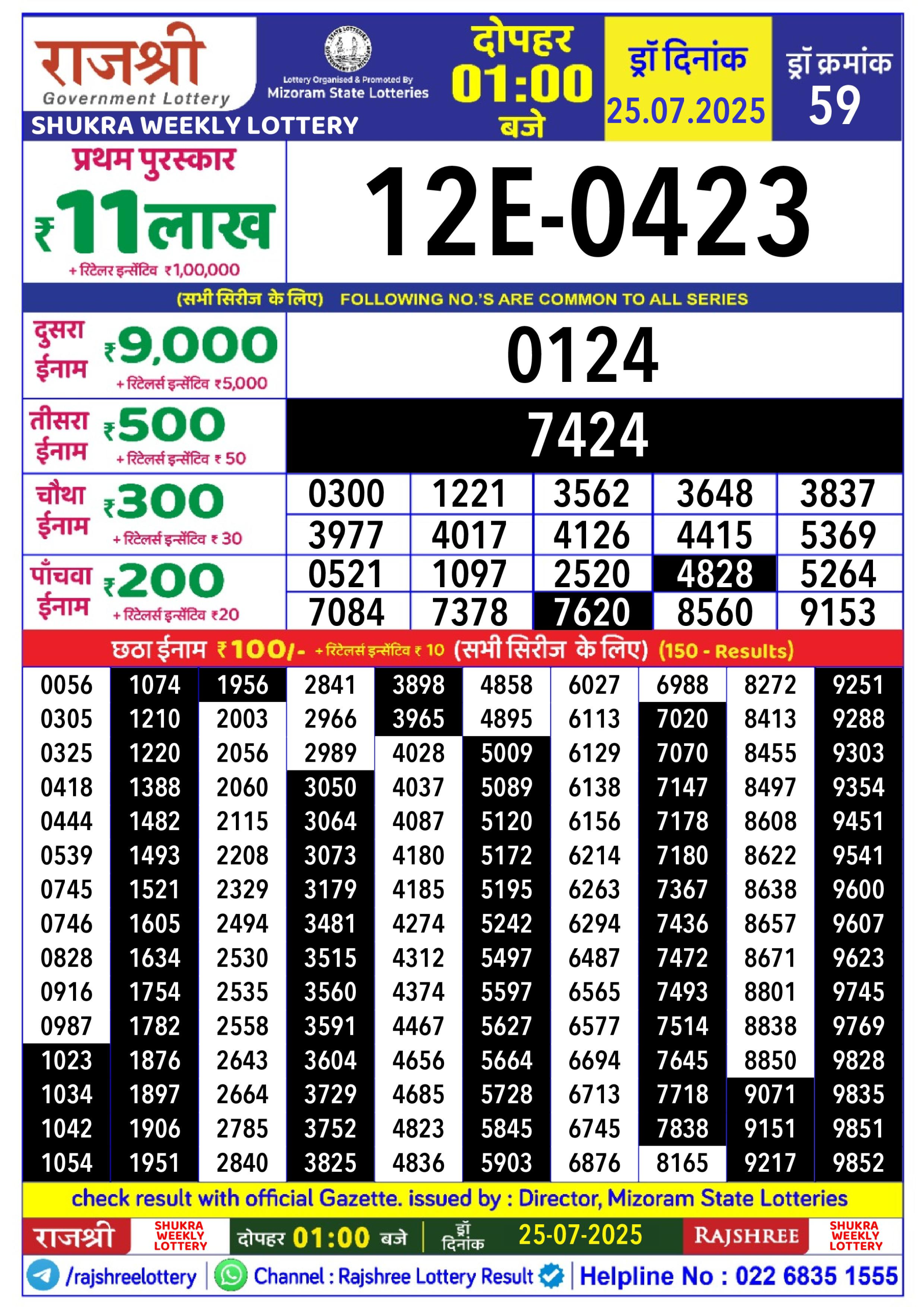 Everest Result Today Dear Lottery Chart