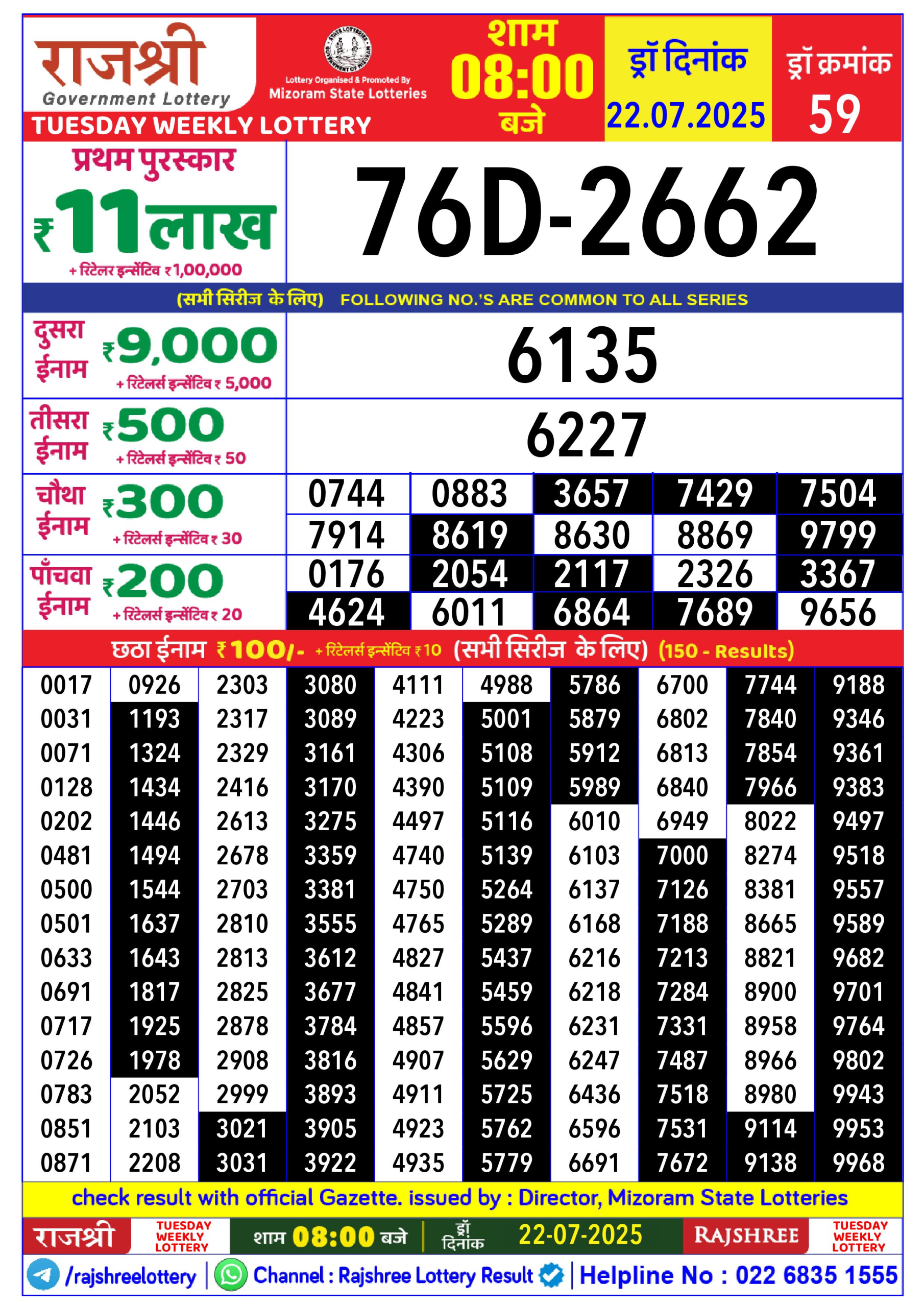 Everest Result Today Dear Lottery Chart