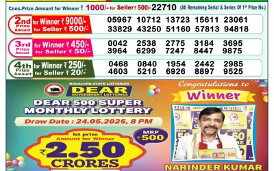 Dear lottery 1pm result 10.07.25