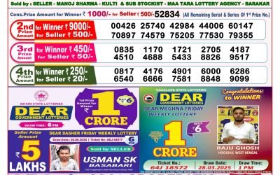 Dear lottery 8pm result 01.07.25