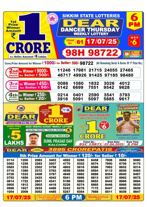 Everest Result Today Dear Lottery Chart