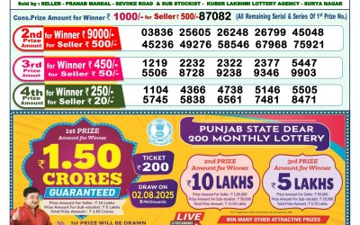 Dear Lottery 1pm Result 22.07.25