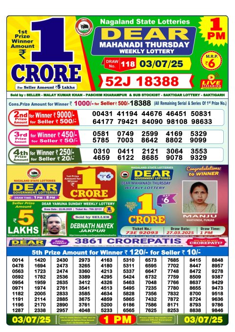 Everest Result Today Dear Lottery Chart