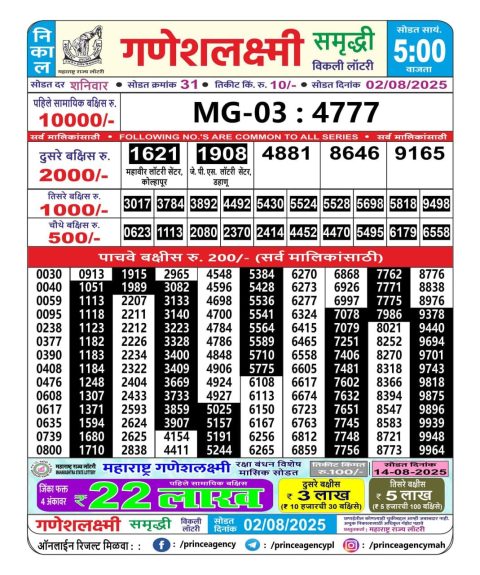 Everest Result Today Dear Lottery Chart