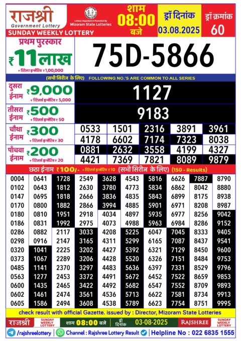 Everest Result Today Dear Lottery Chart