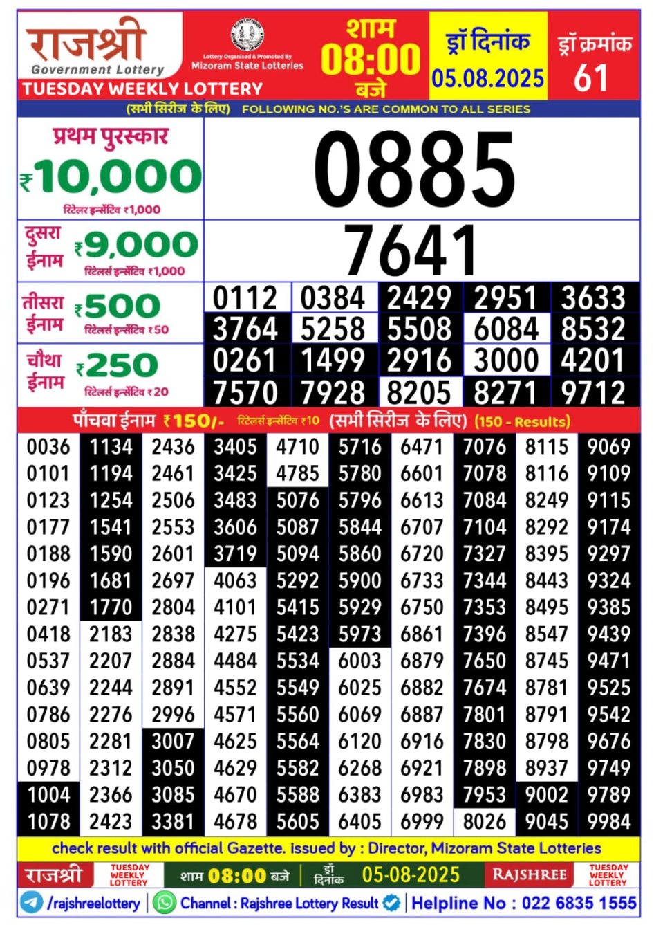 Everest Result Today Dear Lottery Chart