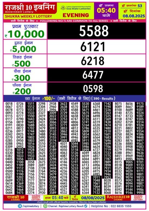 Everest Result Today Dear Lottery Chart
