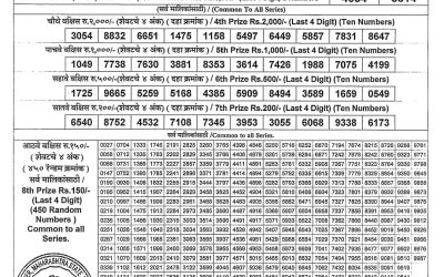 Maharashtra Sahyadri Monthly Lottery Result 09.08.25