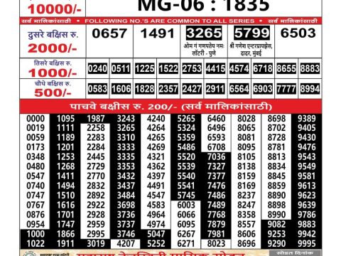 Everest Result Today Dear Lottery Chart