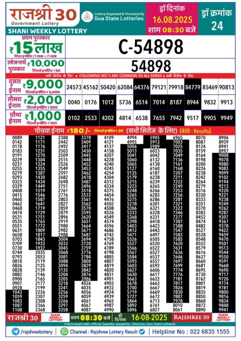 Everest Result Today Dear Lottery Chart