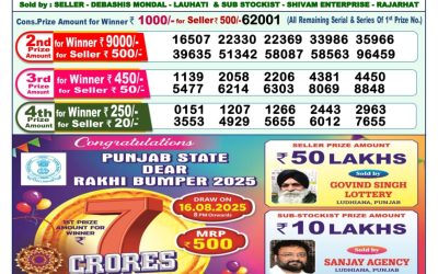 Dear Lottery 1pm Result 17.08.25