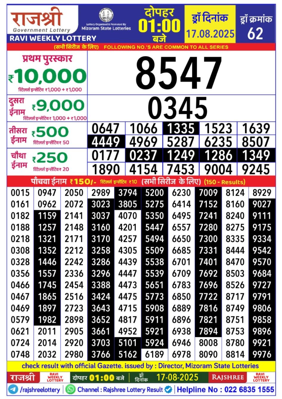 Everest Result Today Dear Lottery Chart