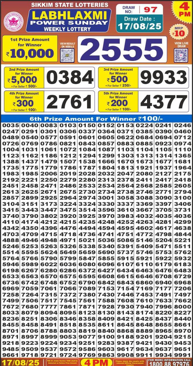 Everest Result Today Dear Lottery Chart