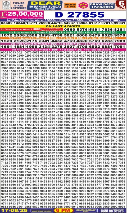 Everest Result Today Dear Lottery Chart