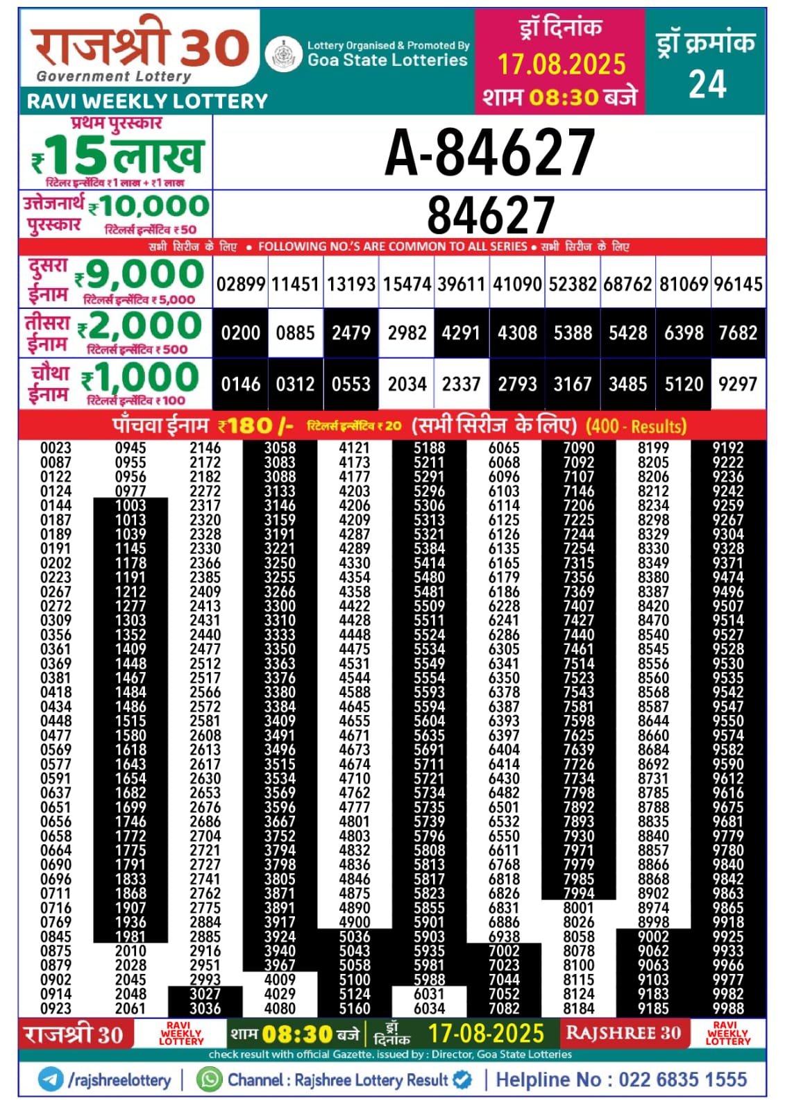 Everest Result Today Dear Lottery Chart
