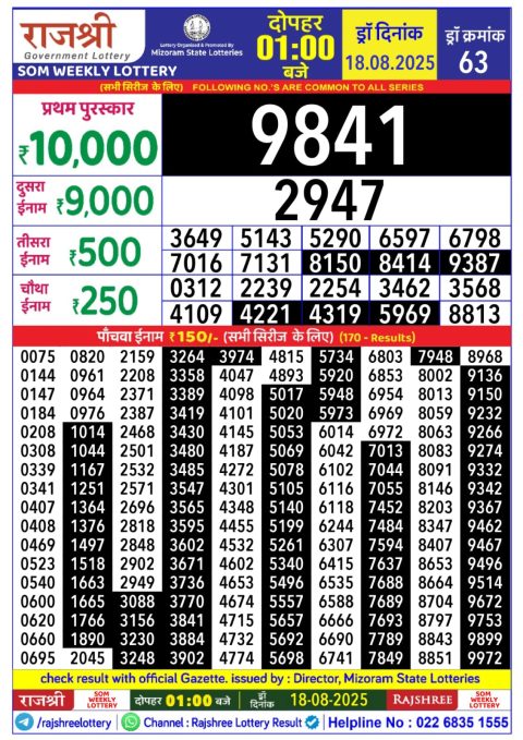 Everest Result Today Dear Lottery Chart
