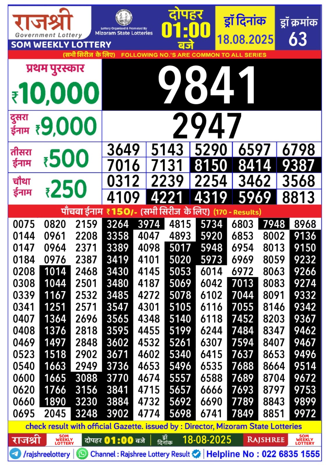 Everest Result Today Dear Lottery Chart