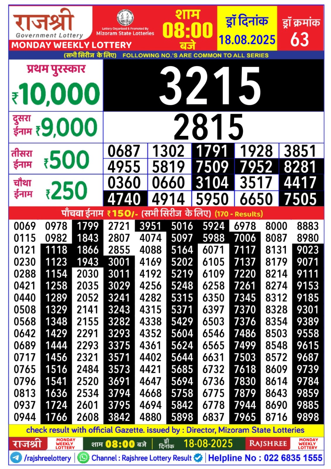 Everest Result Today Dear Lottery Chart