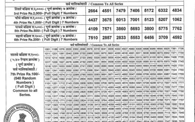 Maharashtra Padmini Weekly Lottery Result 19.08.25