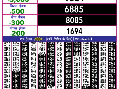Everest Result Today Dear Lottery Chart