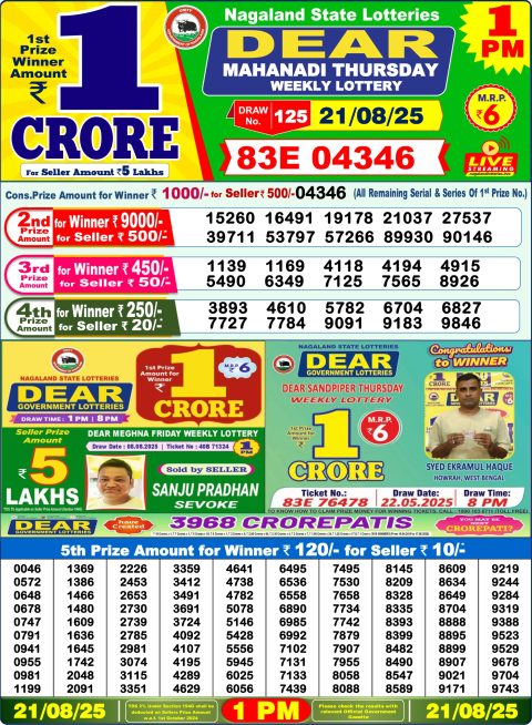 Everest Result Today Dear Lottery Chart