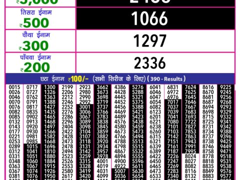 Everest Result Today Dear Lottery Chart