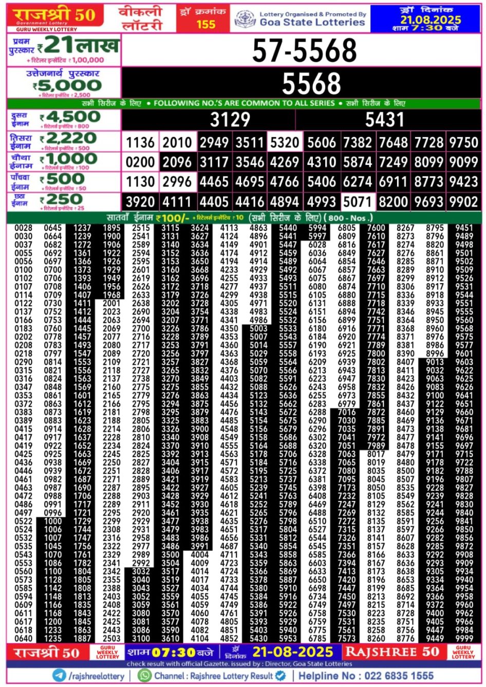 Everest Result Today Dear Lottery Chart
