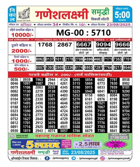Everest Result Today Dear Lottery Chart