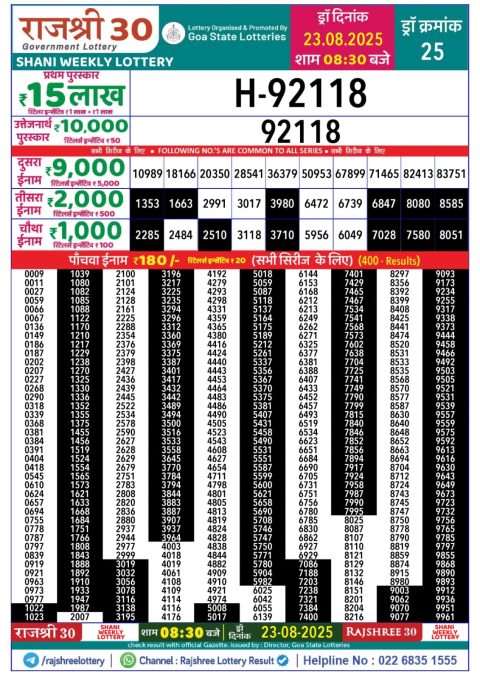 Everest Result Today Dear Lottery Chart