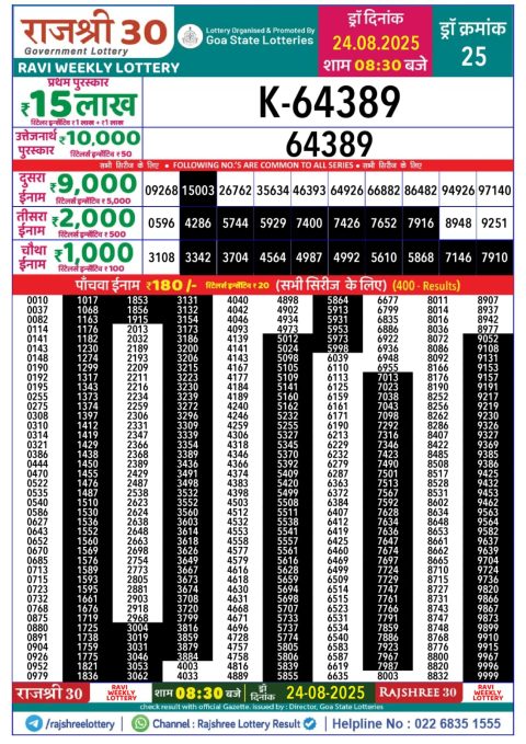 Everest Result Today Dear Lottery Chart
