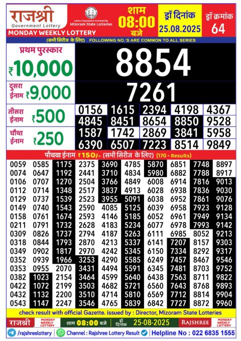 Everest Result Today Dear Lottery Chart