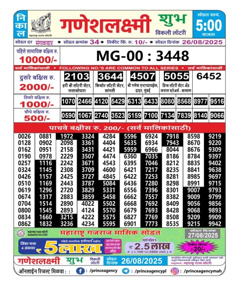 Everest Result Today Dear Lottery Chart