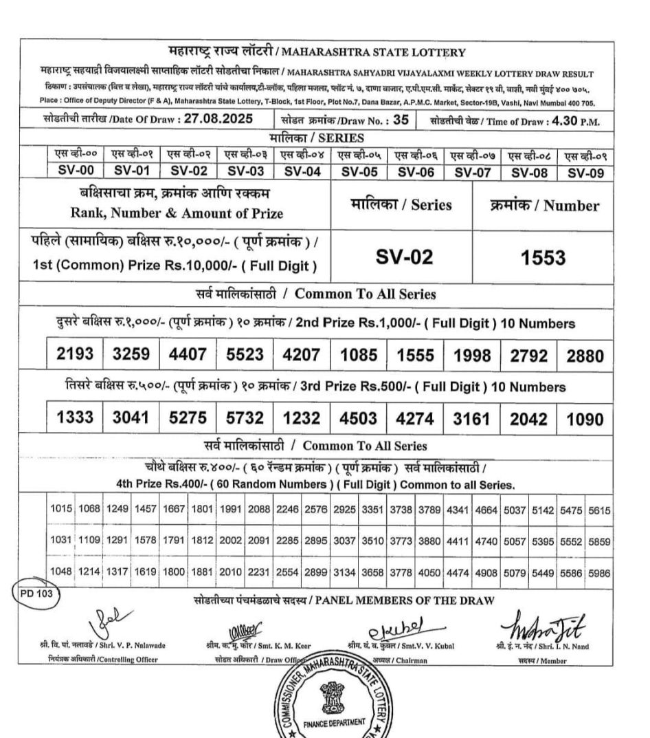 Everest Result Today Dear Lottery Chart