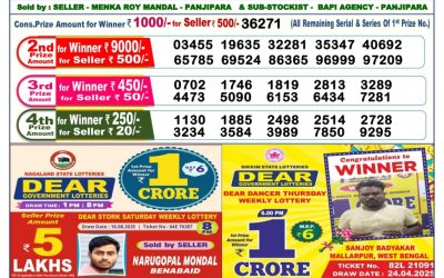 Dear Lottery 6pm Result 28.08.25