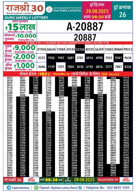 Everest Result Today Dear Lottery Chart