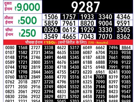 Everest Result Today Dear Lottery Chart