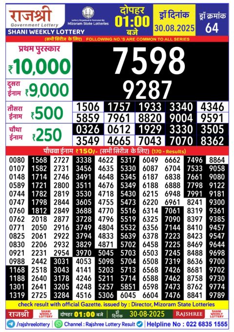 Everest Result Today Dear Lottery Chart
