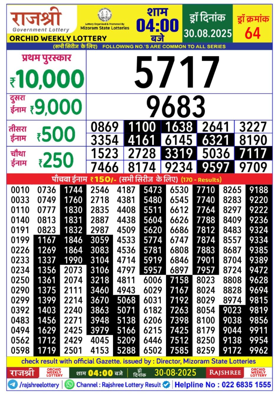 Everest Result Today Dear Lottery Chart
