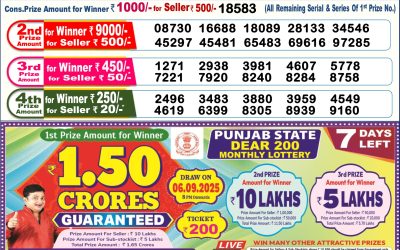 Dear Lottery 6pm Result 30.08.25