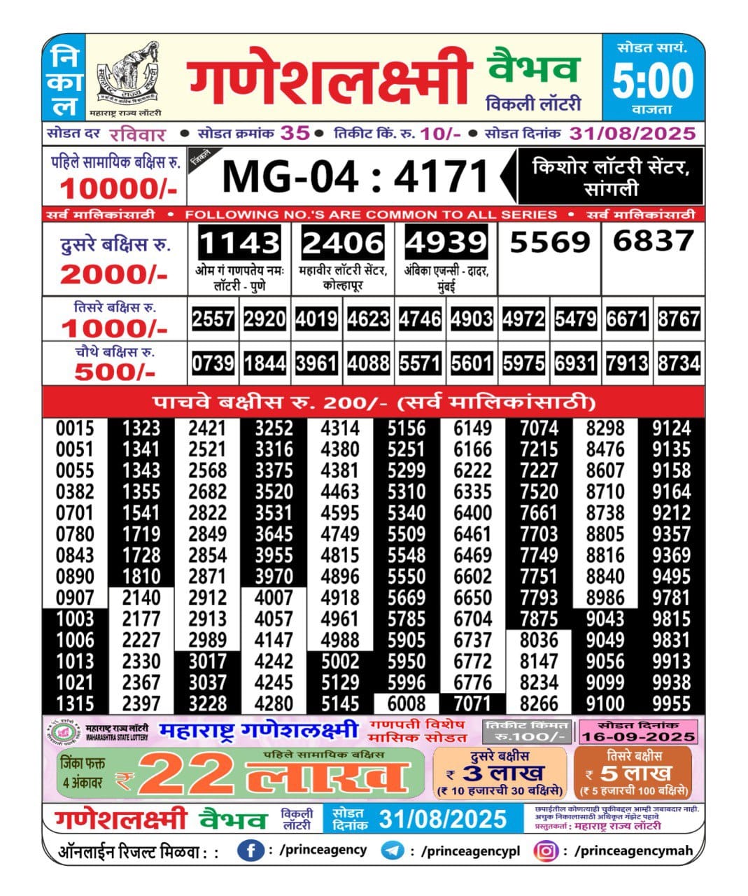 Everest Result Today Dear Lottery Chart