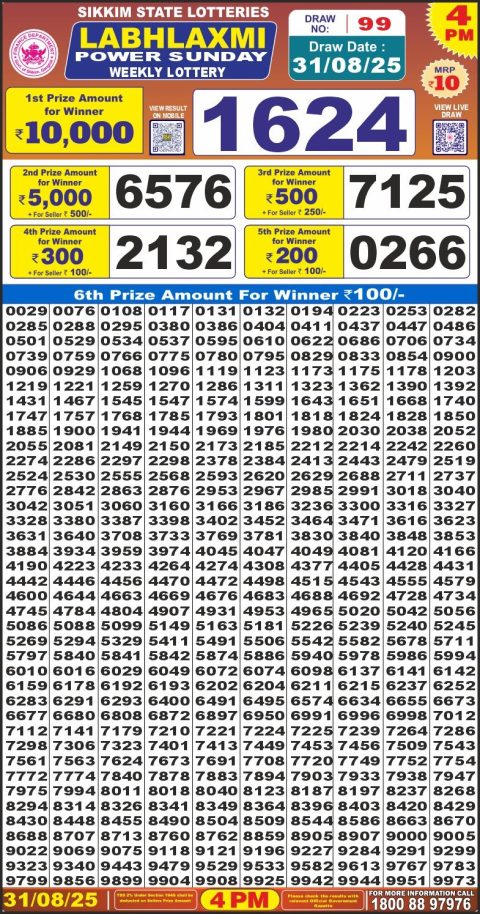 Everest Result Today Dear Lottery Chart