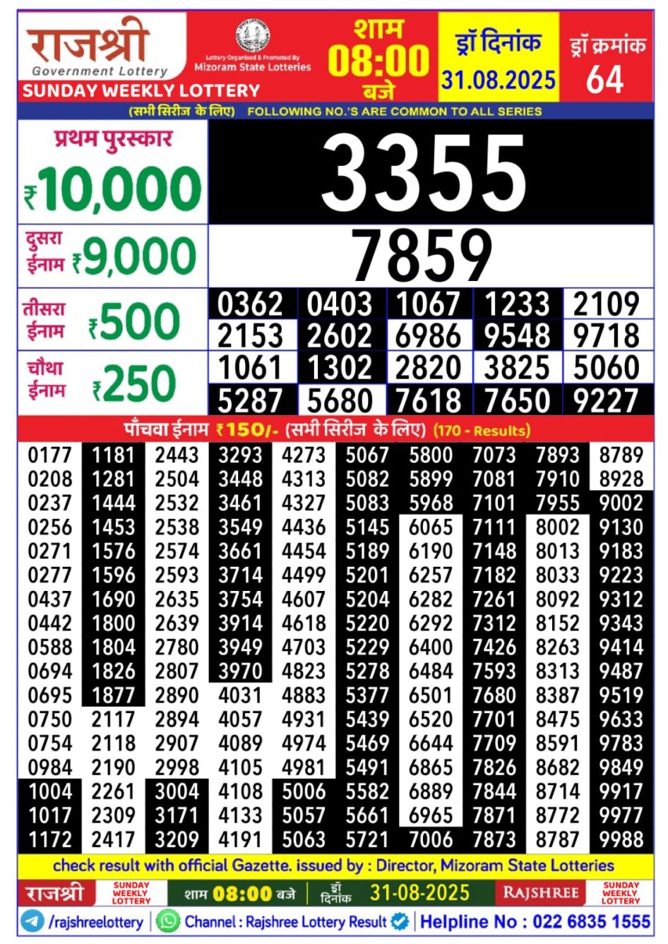 Everest Result Today Dear Lottery Chart